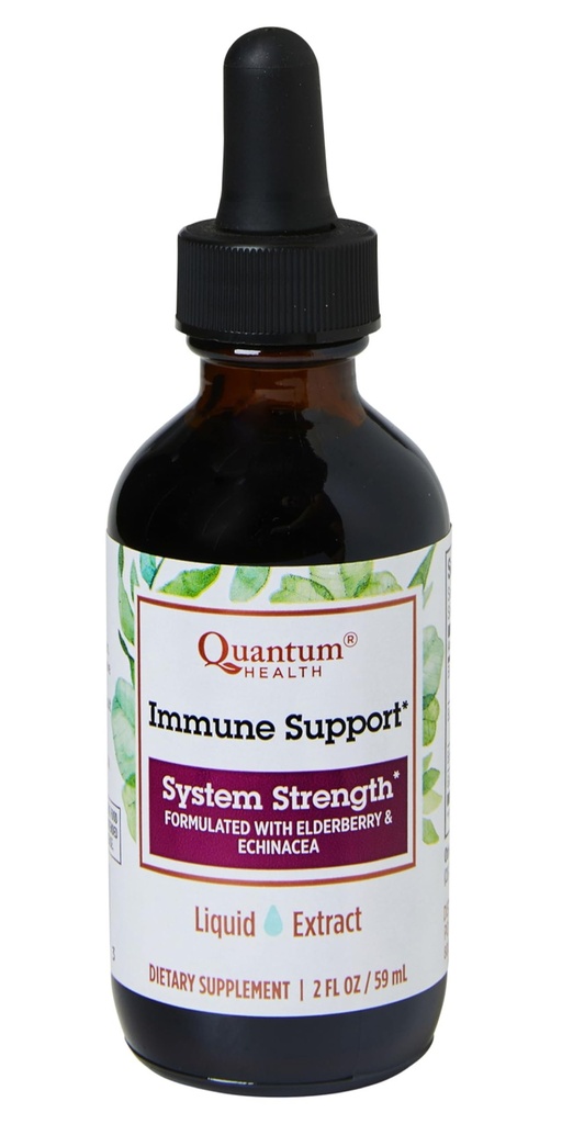 Quantum Health Immune Support Elderberry Echinacea Goldenseal flytende ekstrakt - Daglig velvære Herbal immunitet formel for kvinner og menn - høy dose, rask absorpsjon tinktur - 2 Fl Oz