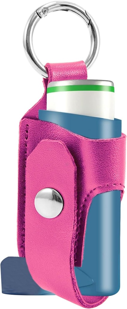 Astma Inhaler Holder PU Leather Travel Handy Holder, lett bærbar Astma Inhaler Case for voksne og barn (inhaler ikke inkludert)