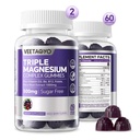 Magnesium Gummies 500 mg 400mg høy absorpsjon, Bein, Nerver, Muskel 3 Former av magnesiumkompleks Supplement Glycinat,Taurat,Malate | Voksne - Vegan,Sugarfri,120Cts