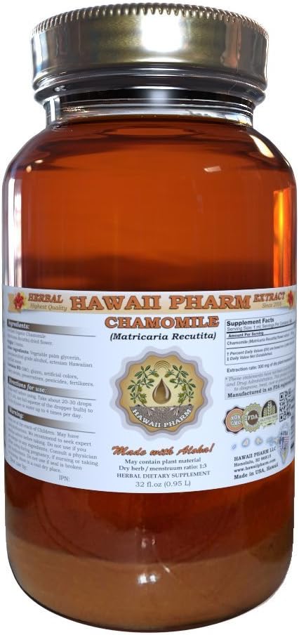 Kamille væskeekstrakt, organisk kamille (matricaria recutita) Tinktur Supplement 32 oz ufiltrert