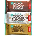 Bra! Snacks Keto Variety Pack Protein Bar, Vegansk, Soya & Glutenfri, Lavt sukkermåltid Erstatning, 10g høy protein, naturlig sunn snack, For åleter og aktive livsstiler, 3g netto karbohydrater,12 Barer
