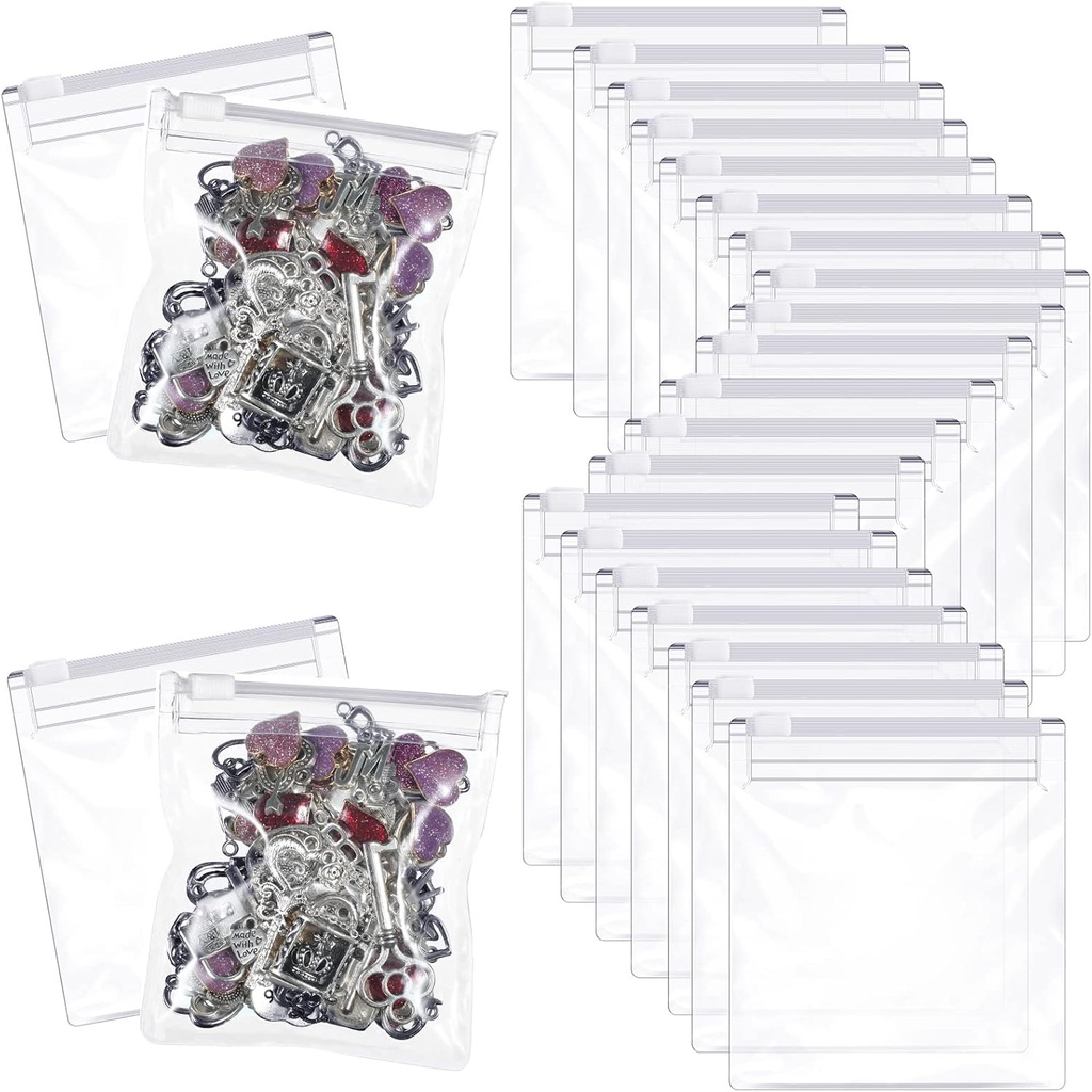 Pilleposer Zippered Pill Pouch Reusable Pill Baggies Clear Plastic Pill Bags Selvforsegling Reisemedisin Organizer Oppbevaring med Slide Lock for Cod Liver Oil, piller og små gjenstander (36 stykker)