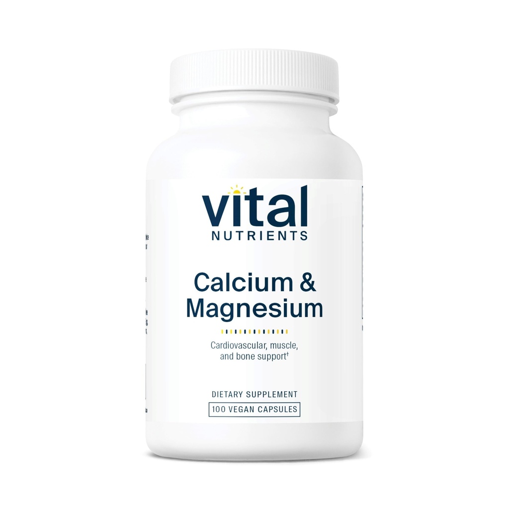 Vital næringsstoffer Kalsium og magnesium | Vegansk kalsium Supplement med magnesium | Støtte Bone Styrke, Muskel og hjerte Helse* | Gluten, Dairy, Soya Free | Ikke-GMO | 100 kapsler