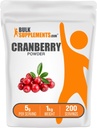 BulkSupplements.com Cranberry Powder - Cranberry Supplements for kvinner og menn, Air Tørket Cranberry - Unsweeted & Glutenfri, 5g per servering, 1kg (2,2 lbs) (Pack of 1)