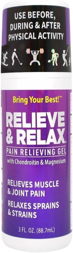 Relieve & slappe av smerte relief Roll on - Ekstra styrke, rask handling, Mess-fri emne analgesisk - Soothe Sore Muscle & Joint, Rygg, Knee, Fot, hånd smerte relief - HSA/FSA kvalifisert - 3 fl. Oz, 1-pakke