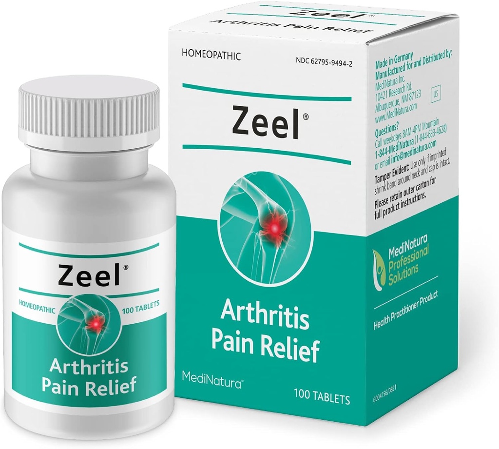 MediNatura Zeel Homeopatisk støtte bidrar til å lindre smerte og stivhet rundt ledd - Arnica + 14 aktive naturlige ingredienser - 100 tabletter