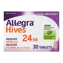 Allegra Hives Antihistamin 24-timers tabletter, ikke-Drowsy Hive Reduksjon og Hive Itch Relief, 180 mg Fexofenadin HCI, 30-tallet
