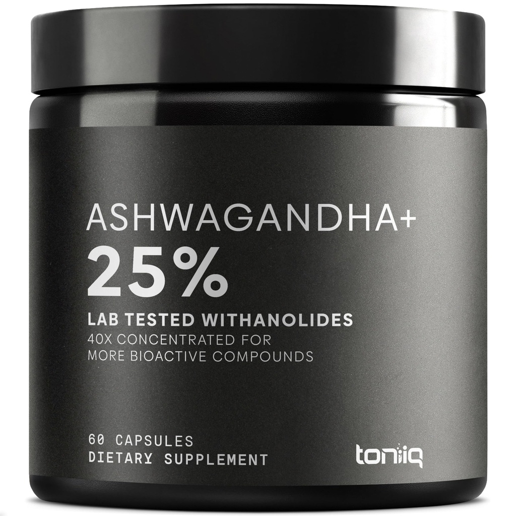 Ashwagandha - Ultra høy styrke 40:1 Ekstrakt med 25% withanolider - Wild Harvested i India - høy konsentrert og tredjeparts Lab testet - 60 kapsler