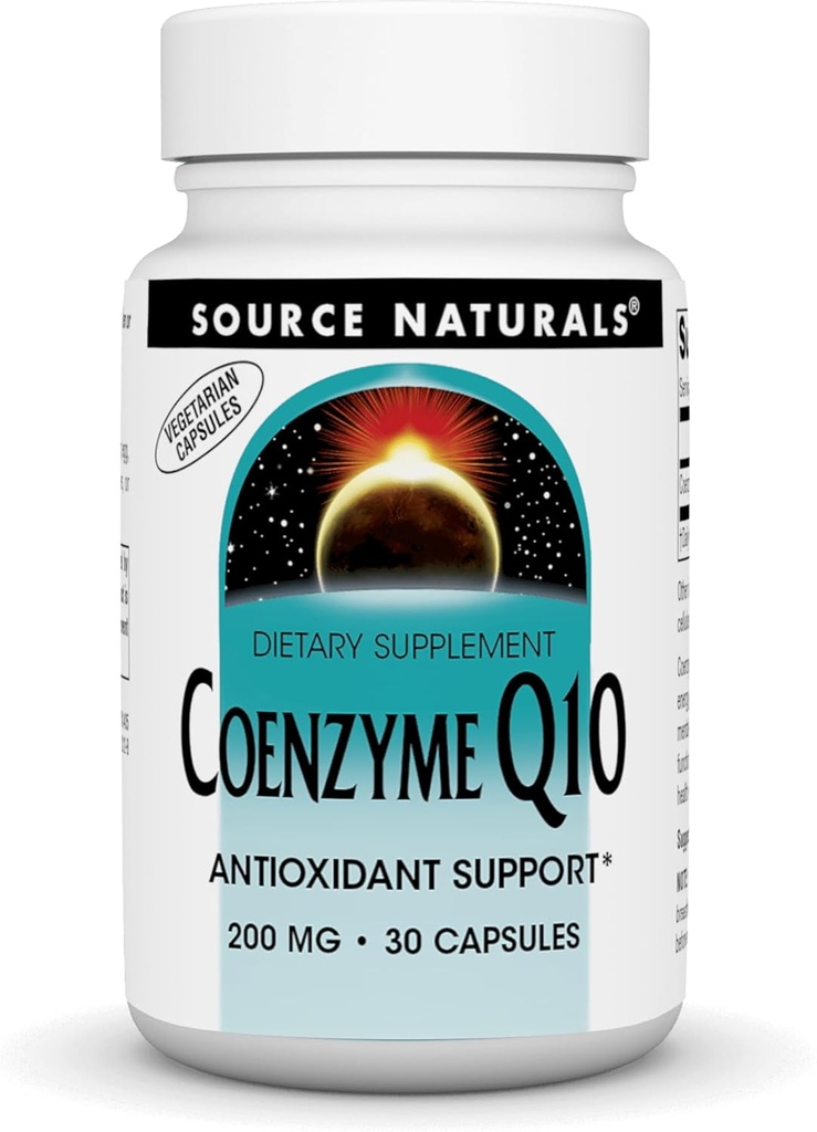 Kilde Naturals Coenzym Q10, Antioksidant støtte* for energiproduksjon, hjertefunksjonsstøtte, antioksidant beskyttelse og sunne gums, 200 mg - 30 vegetariske kapsler