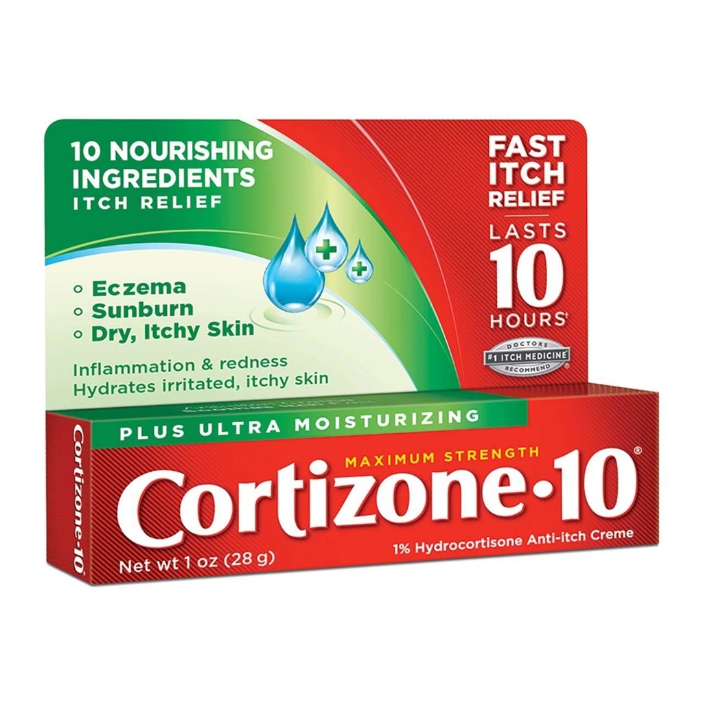 Cortizone-10 Anti-Itch Creme Plus Healing Moisturizers, Maks styrke, 1 oz.