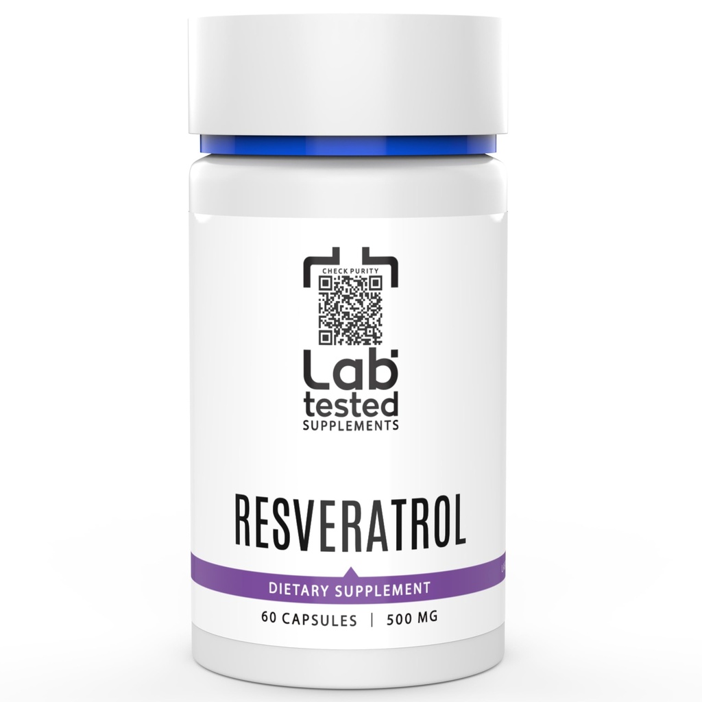 Trans-Resveratrol - 60 500mg kapsler - 3rd Party COA Levert med alle deler# - Pure Resveratrol - Ingen fyllstoffer