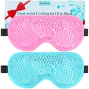 BeeVines Gel Eye Mask, 2 pakke kjøling ismasker for puffy øyne for menn og kvinner, kald og varm komprimering for postkirurgi, puffiness, allergier, sinus og migrainer behandling