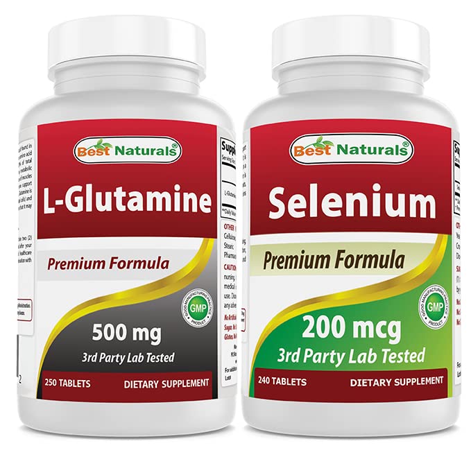 Best Naturals L-Glutamine 500 mg & Selenium 200mg