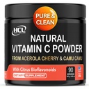 Naturlig vitamin C fra Acerola Cherry & Camu Camu pulver - høy absorpsjon med Citrus Bioflavonoider - Immunsystem og collagen Booster - Anti Aging Hud Vitaminer laget i USA 90 porsjoner