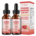Kalium magnesium Supplement flytende dråper - høy absorpsjon Kalium Supplement med magnesium, kalsium, vitamin D3 K2, Vegan, ikke-GMO Potasie støtte ben krammer, bein, muskel - 4 Fl oz
