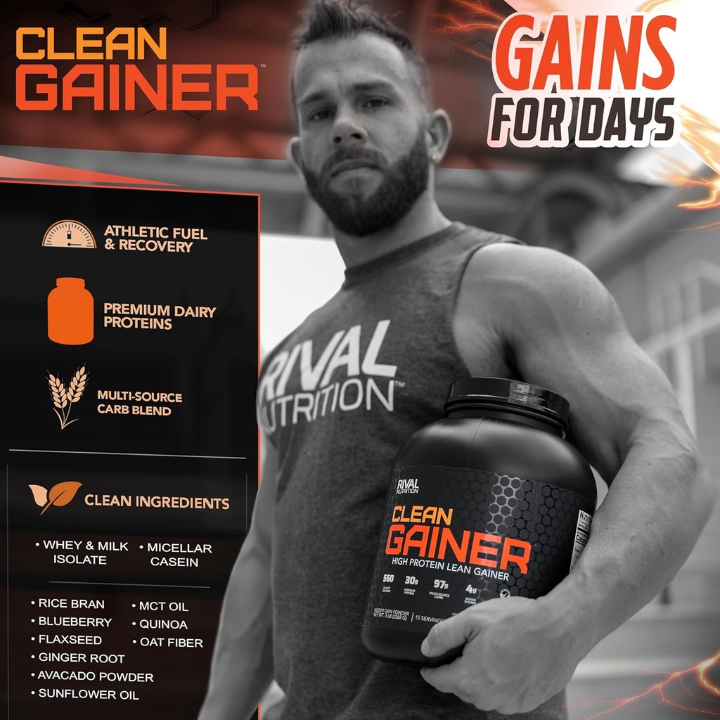 RIVAL NUTRITION Clean Gainer - Sjokolade Peanut Butter 12lb
