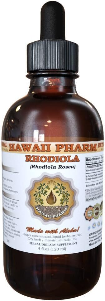 Hawaii Pharm Rhodiola (Rhodiola Rosea) flytende ekstrakt, Tinktur, Herbal Supplement, laget i USA, 2 fl.oz