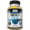 Kaya Naturals Omega 3 Supplement - Naturlaget Omega 3 Fiskeolje - 100% ren sjø-harvested Pelagic Fish Oil uten fiskende ettersmak - 60 greve Softgels
