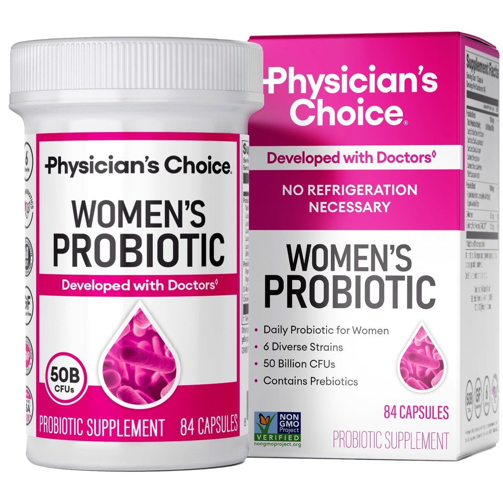 Legevalg probiotika for kvinner - PH Balance, Digestive, UT, & Feminine Helse - 50 milliarder CFU - 6 unike strimler for kvinner - organiske prebiotika, Cranberry Extract + - Womens Probiotic - 84 CT