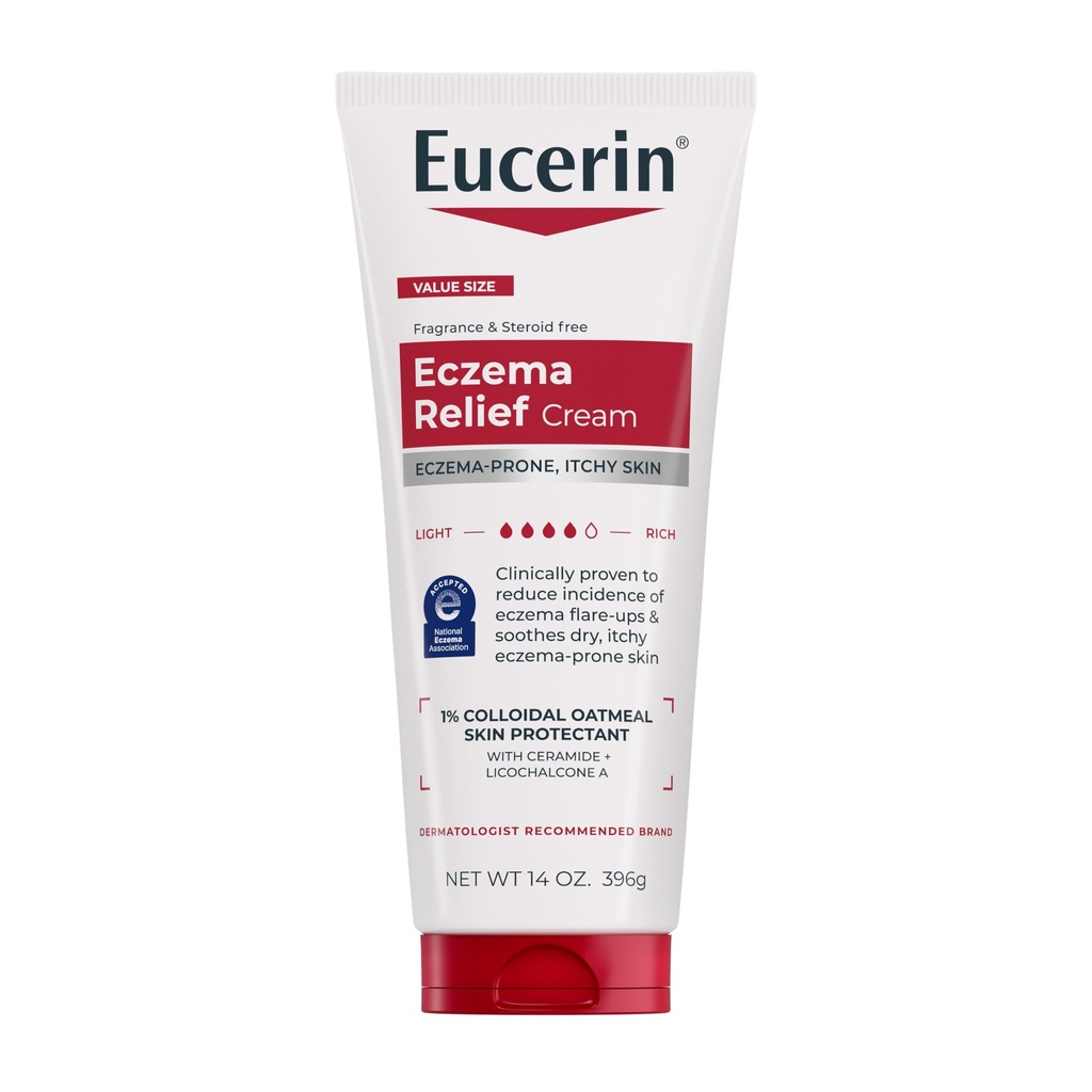 Eucerin Eczema Relief Body Cream, Eczema Cream med kolloidal havregryn, ceramid-3 og lakris rotekstrakt, 14 Oz Tube