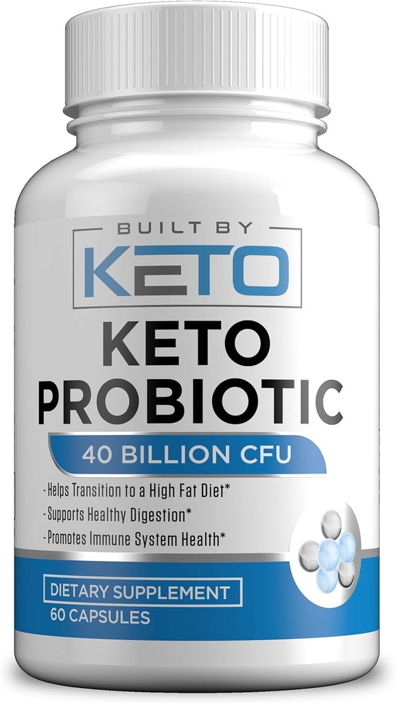 Keto Probiotika med prebiotika - Digestiv & Gut Helse - støtter anledningssykdom, diarrea, gass og bloating - Probiotika for kvinner og menn - Ketogen Diett Probiotika - 60 Kapsler