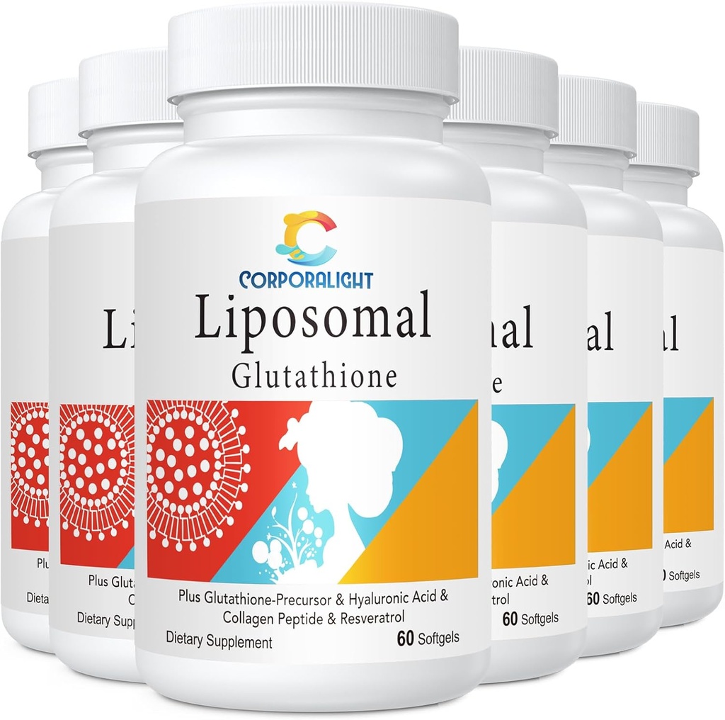Liposomal glutation Softgels, Forbedret absorpsjon - Liposomal Levering, Aktiv Form L-Glutathion, Cellular, Immunfunksjon & Liver Detox, rik på antioksidant formel, Glutenfri, 360 Softgels