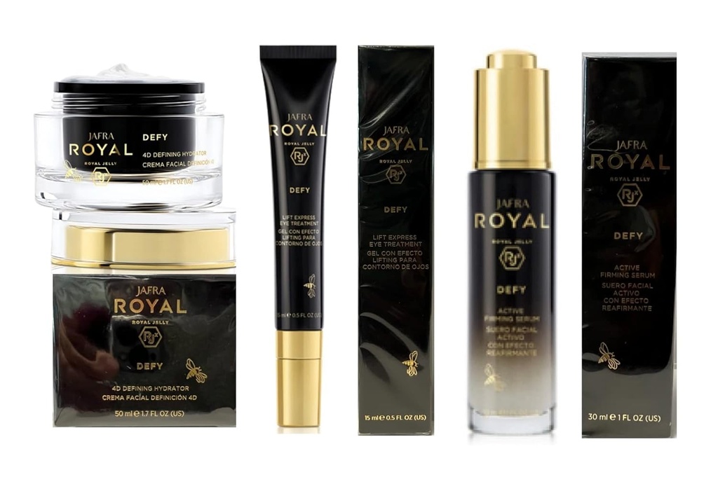Jafra Royal Jelly Defy Trio-4D Defin Hydrator/Active Firming Serum/Eye Behandling