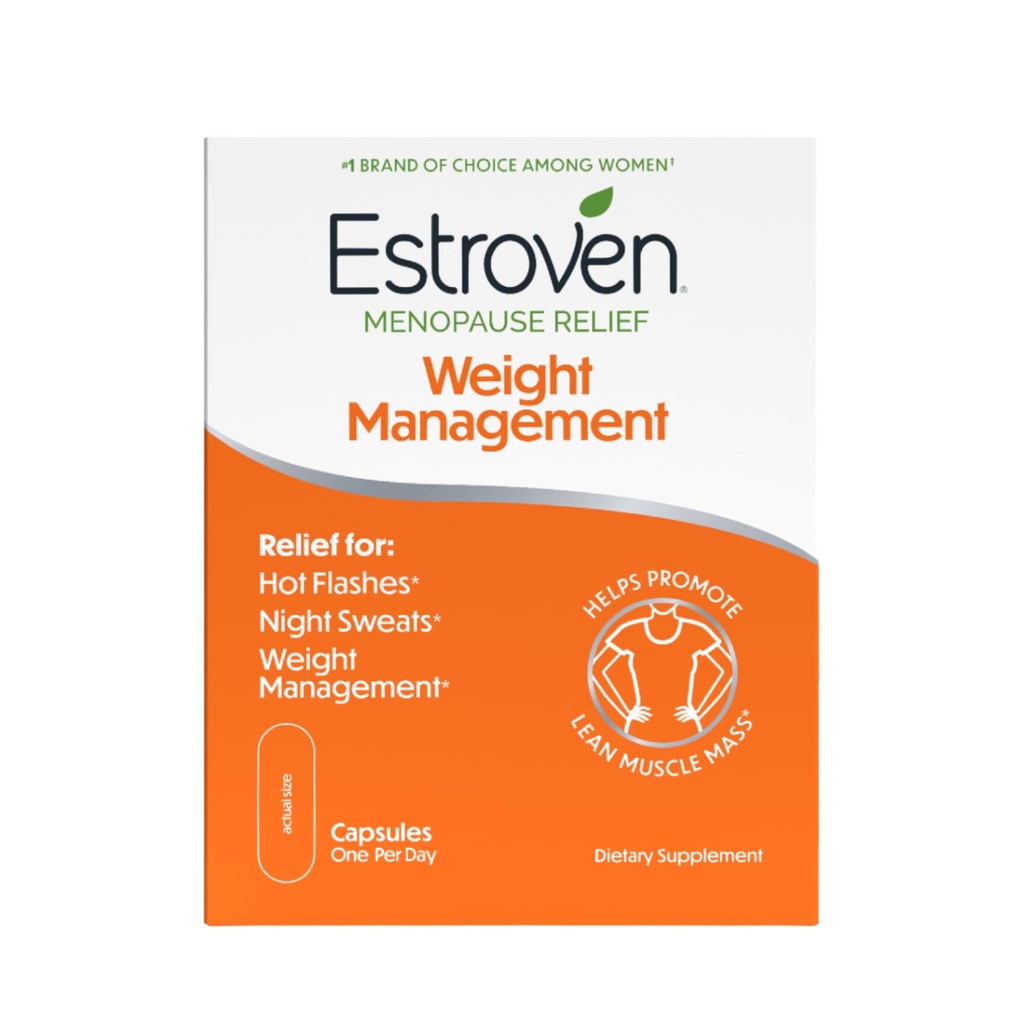 Estroven vektkontroll for Menopause Relief - 30 Ct. - klinisk bevist ingredienser bidra til å administrere vekt, gi natt svetter og varm blits relief* Drug-fri og glutenfri kapeller