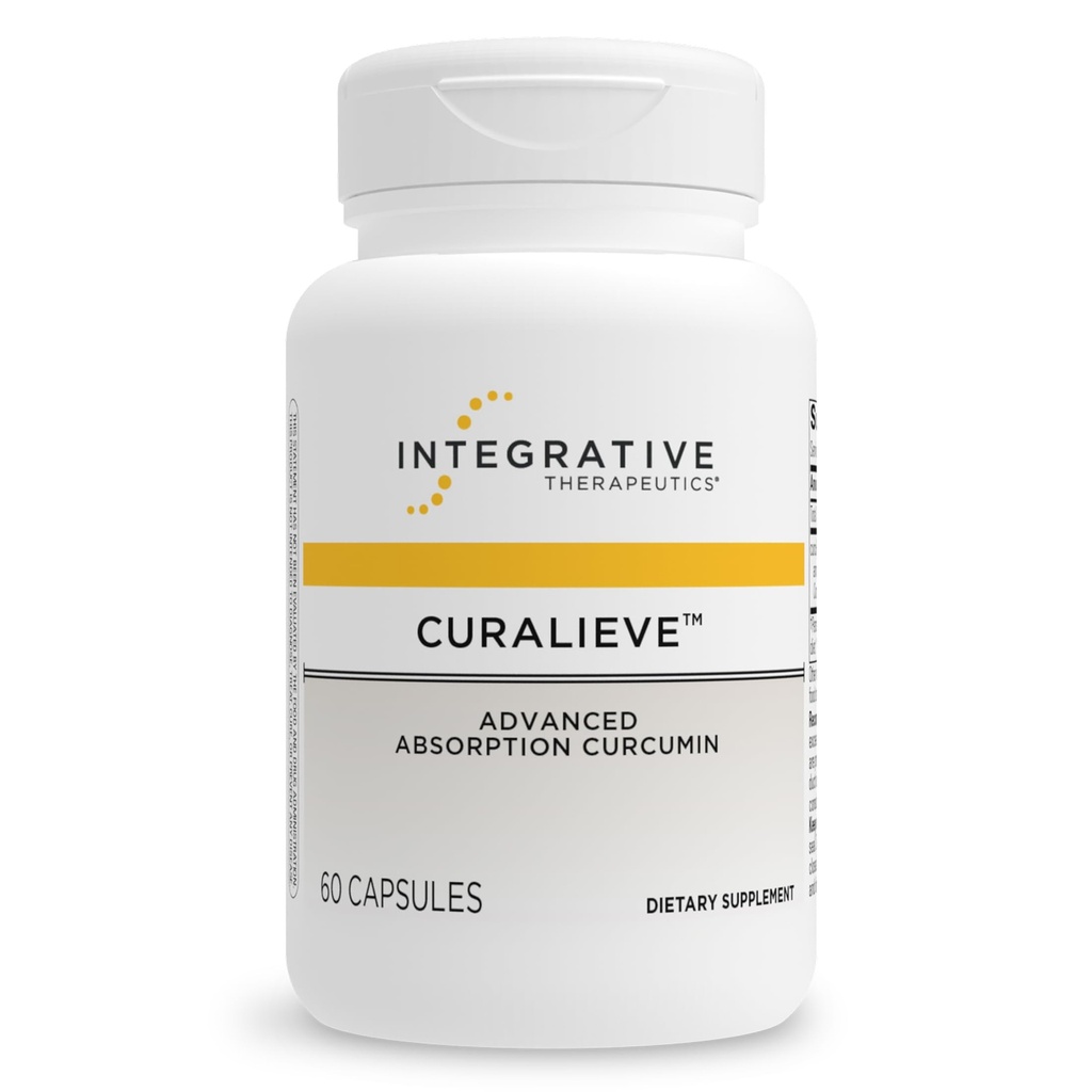 Integrativ terapi Curalieve - Curcumin Formula for Antioksidant Support* - Høy absorpsjon Curcumin - Vegan, Glutenfri & Dairy-Free - 60 kapsler (30 Serveringer)