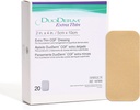 ConvaTec DuoDERM Extra Thin Control Gel Formel 2"x4" Hydrokolloid sterile klesplagg kjole for superficiale sår, lav friksjon, Flexibile, Latex-fri, Vanntett, Rektangel, Beige, 20ct boks