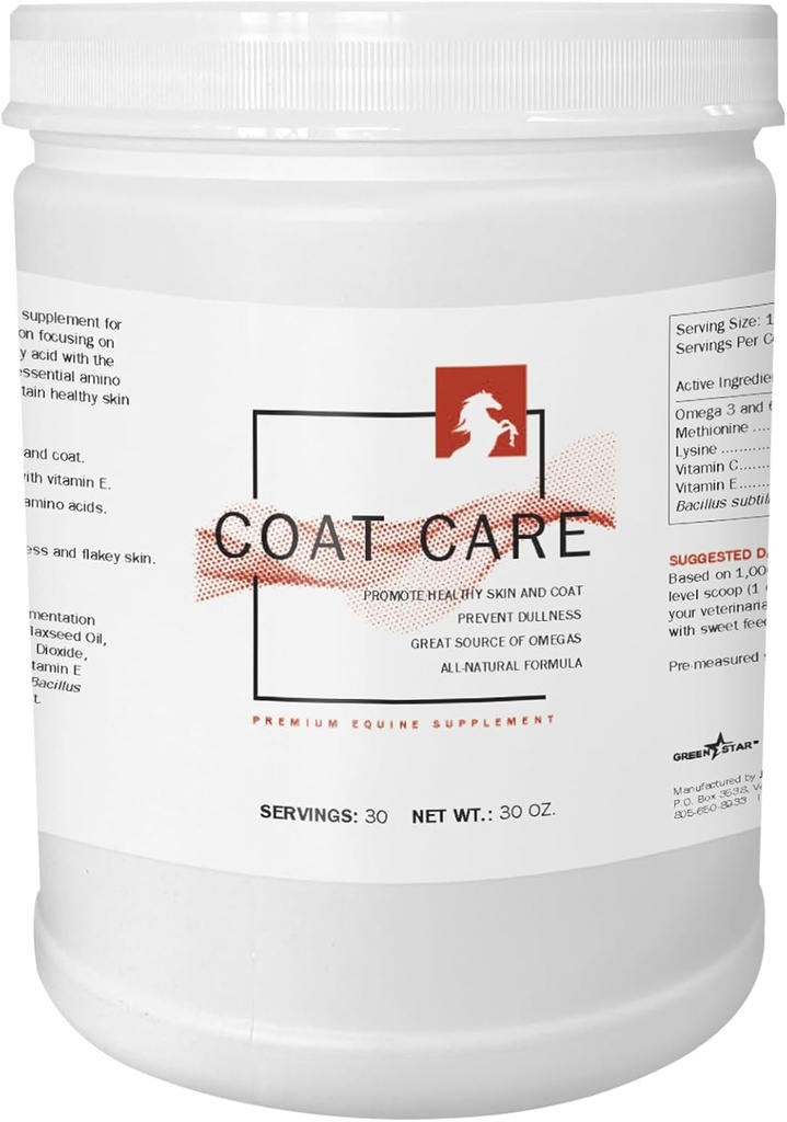 Grønn Star, Coat CareTM, Powder Equine Supplement, Food Additive, 2 Lbs