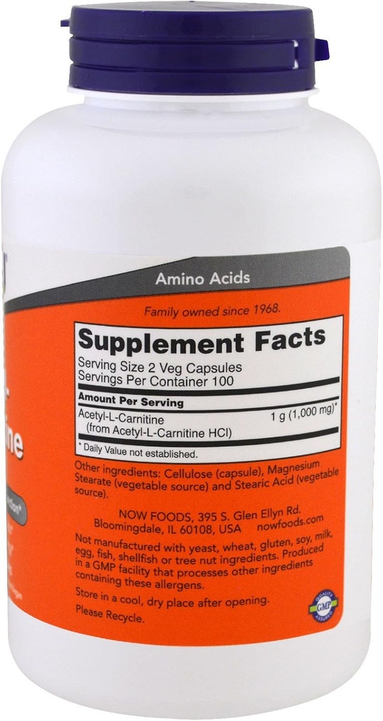 Nå Mat Acetyl L-karnitin 500 mg - 200 ct (Pack of 2)