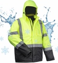toolant 100% vanntett sikkerhetsjakker for menn, Hi Vis reflekterende arbeidsjakker, Construction Rain Coats for kaldt vær