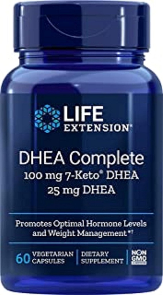 Livsforlengelse DHEA Complete, 100 mg 7-Keto DHEA, 25 mg DHEA, 60 kapsler
