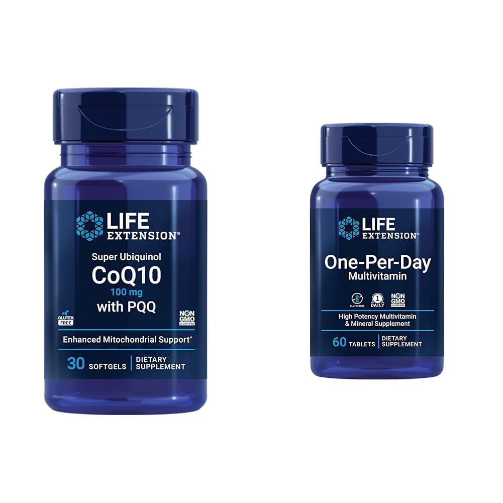 Livsforlengelse Super Ubiquinol CoQ10 med PQQ, CoQ10, PQQ, shilajit, hjertehelse og én-per-dag multivitamin - pakket med over 25 vitaminer, mineraler og planteekstrakter
