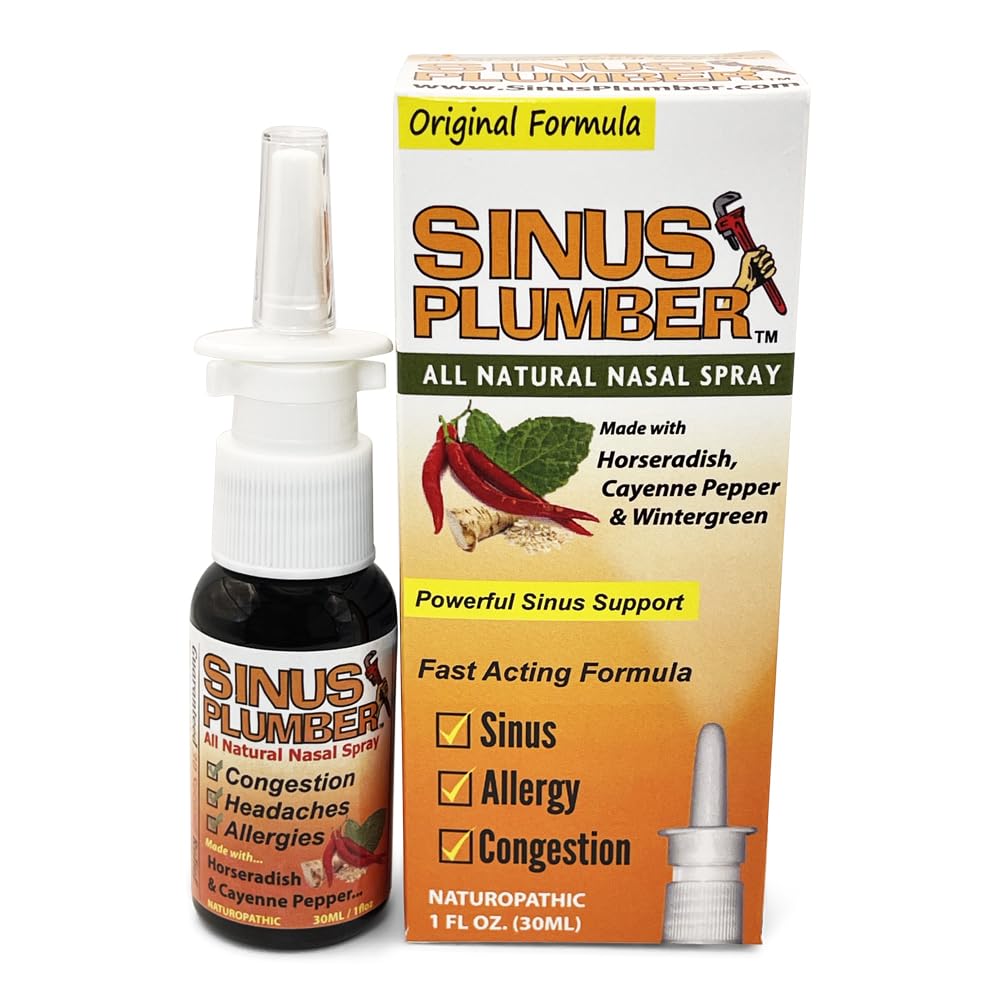 Sinus Plumber Pepper Nasal Spray, Allergi og Sinus Relief, Congestion, hodepine, 1 fl oz