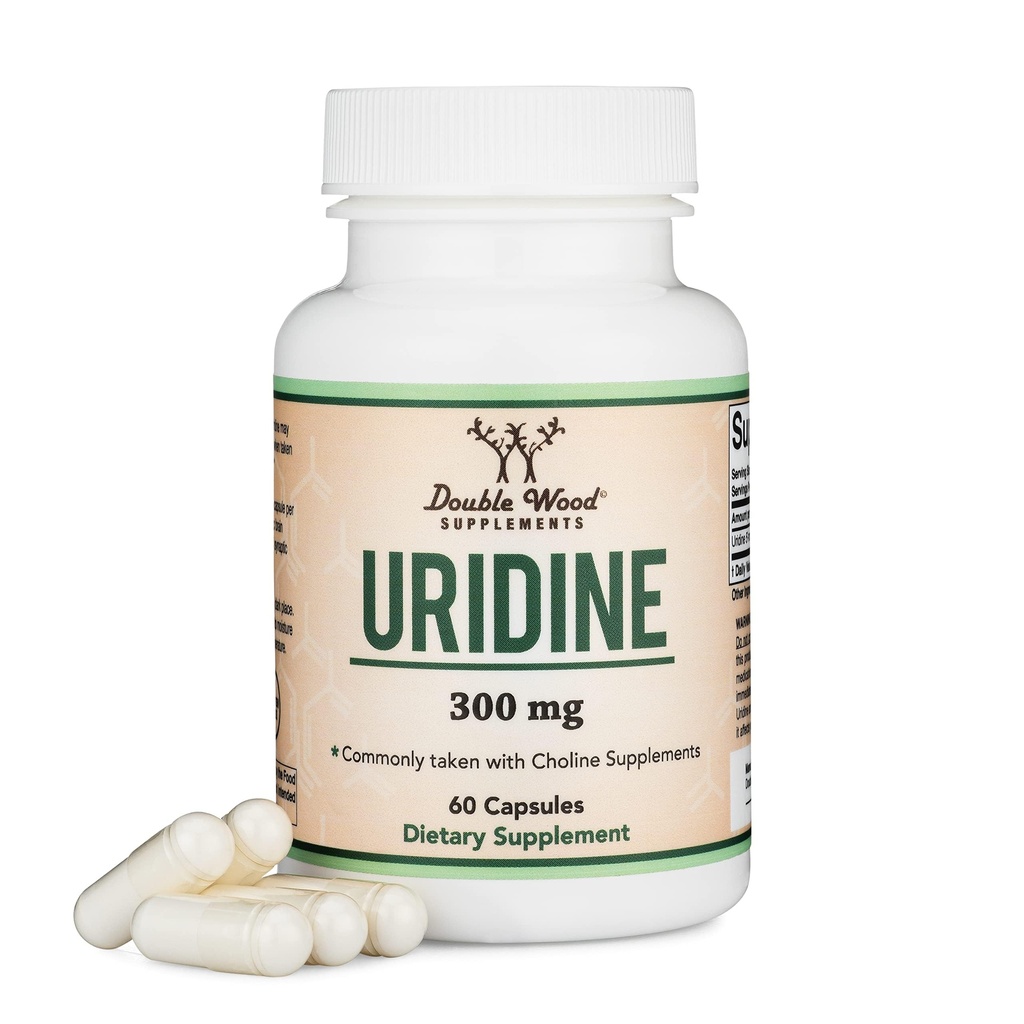 Uridinmonofosfat - tredjepart testet (kolinforsterker, nybegynner nootropisk) (300 mg, 60 kapsler) Synergi med Alpha GPC-kolin for hjernehelse og minne ved dobbel tre