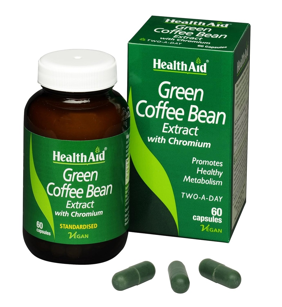 HealthAid Grønn Kaffebønne Ekstrakt 60 Vegan kapsler
