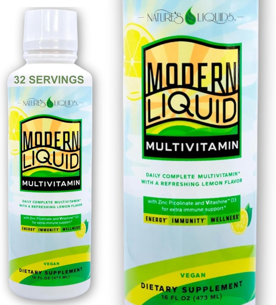 Naturens væsker - Moderne flytende multivitamin for kvinner og menn | Vegan | for immunitet, energi og velvære | Naturlig Citrus Flavor