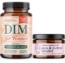 Myo-Inositol pulver kompleks og kvinners DIM Supplement | Hormon Balance Bundle med ideell 40:1 Ratio Myo-Inositol & D-Chiro Inositol pulver (30 Serveringer) og DIM Supplement for kvinner (60 Serveringer)