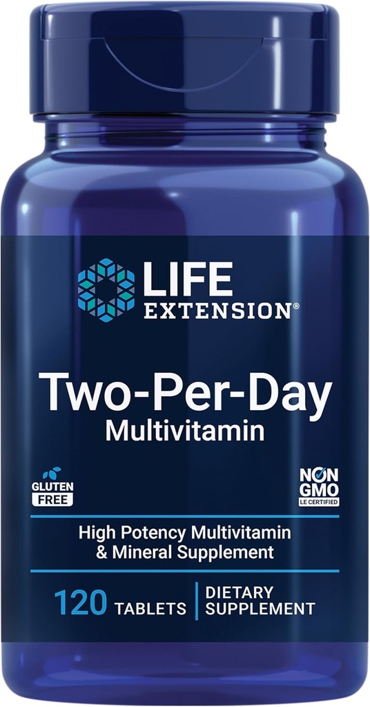 Livsforlengelse Super Bio-Curcumin og to-per-dag 120 tabletter Multivitamin Bundle - 60 vegetariske kapsler