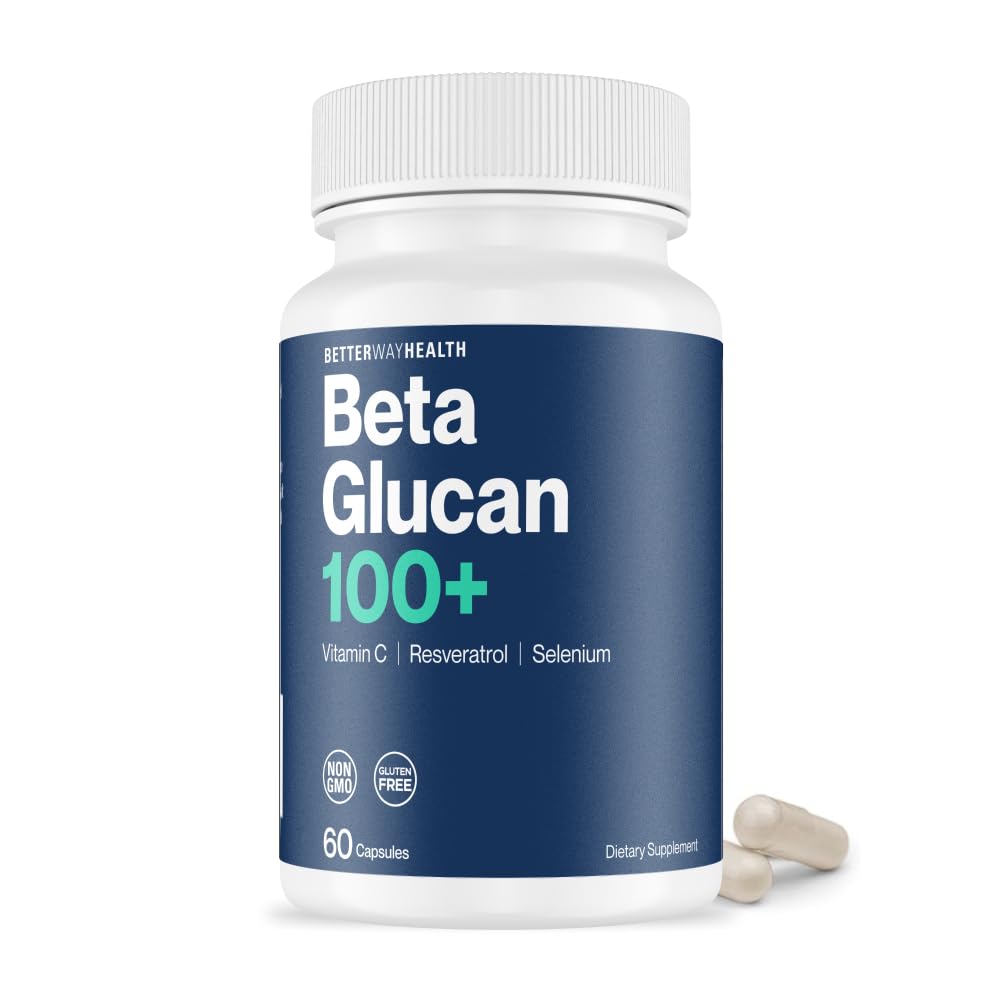 Bedre måte helse Advanced Immune Readiness – 1,3/1,6 Beta Glucan med vitamin C, Selen & Resveratrol – Immune Support Supplement for NK-celler og Phagocytose – 60 Kapsler