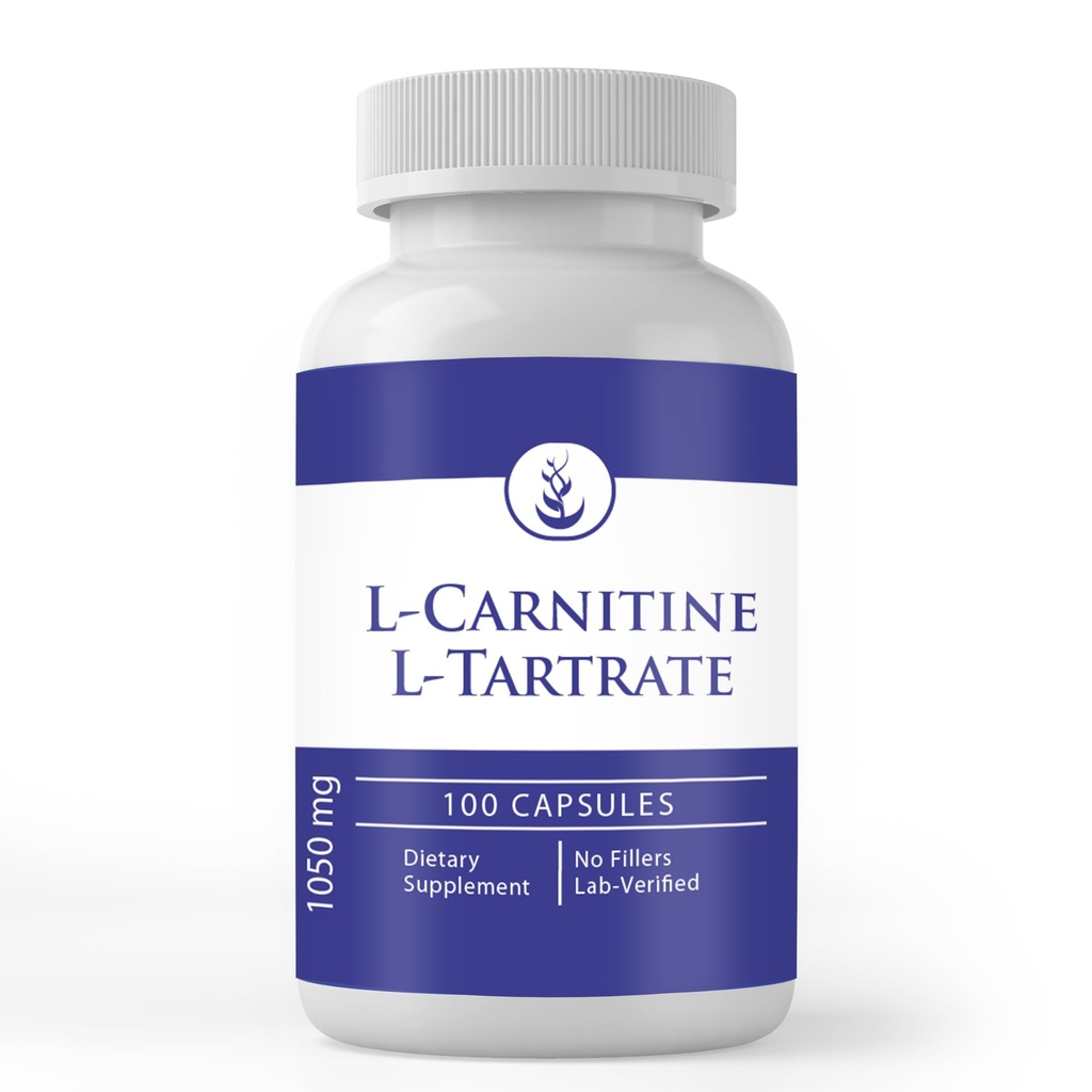 Rene opprinnelige ingredienser L-karnitin L-Tartrat (100 kapsler) Alltid ren, ingen tilsetningsmidler eller fyllstoffer, Lab verifisert