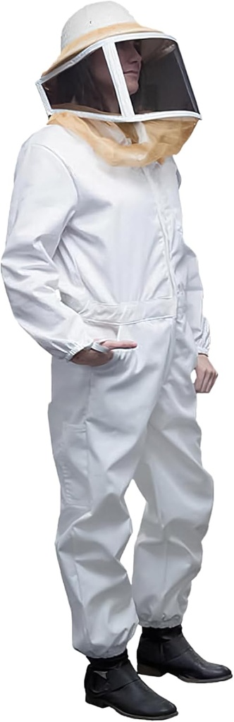 Mann Lake Deluxe Bee Suit, Beewenning Gear med Zippered Square Veil, Holdbar 50/50 bomull/polyester blanding, Bee Protection Suit, Profesjonell Beewenning Suit for voksne, Stor