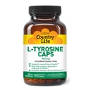 Country Life L-tyrosin 500mg med vitamin B6 Supplement - Certified Glutenfri, Vegetarisk, Kosher, Øk fokus & energi, støtter hjernens helse, forbedrer mental klarhet, ikke-GMO - 100 kapsler