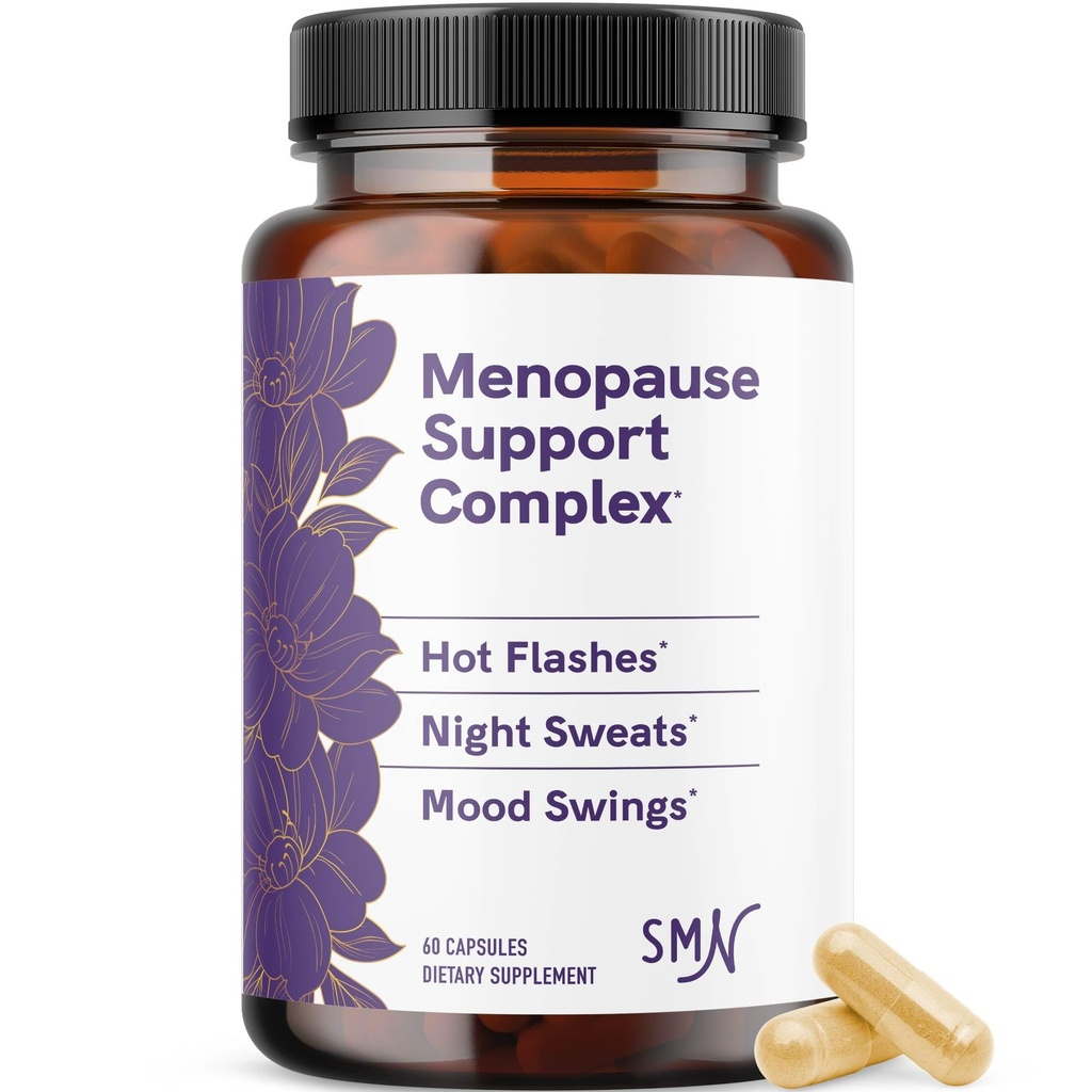 Menopause Supplements for kvinner Hot Flashes & Night Sweats | Hormone Balance, Menopause Relief for kvinner og perimenopause støtte | med Black Cohosh, DIM & Red Clover | 60 Ct (2 måneders forsyning)