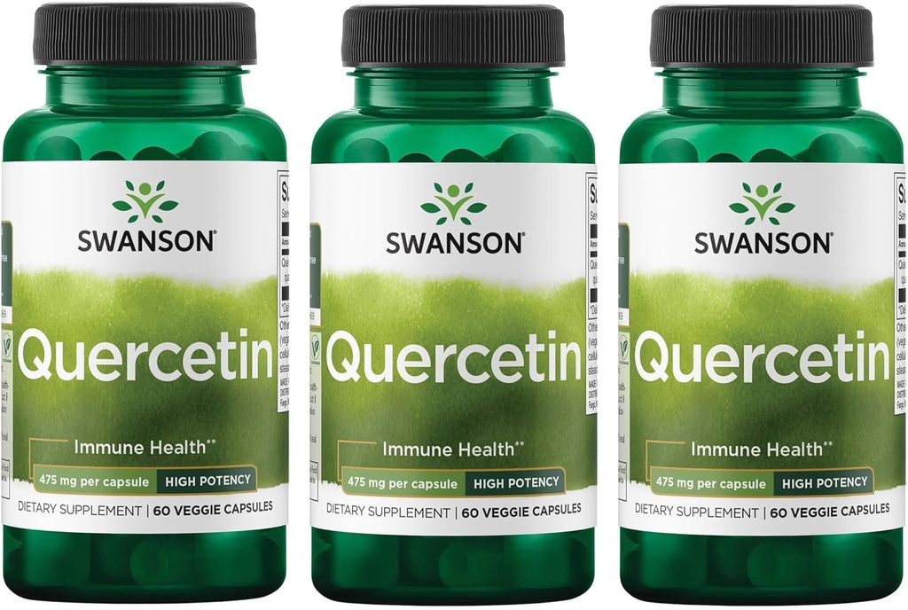Swanson høy styrke Quercetin - Antioksidant Forsvar - (60 Veggie Capsules) 3 Pakke
