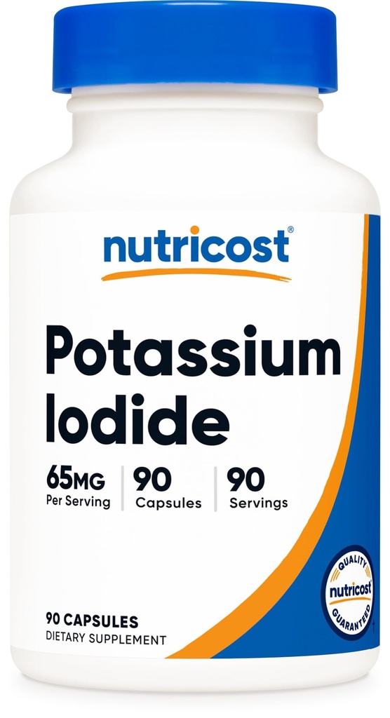 Nutricost Kalium jodid (KI), 90 Kapsler, 65 mg Kalium jodid Per Serving, Vegetarisk, Ikke-GMO & Glutenfri