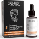 NOURSKE MANTRA - Avansert Beard Growth Oil Serum | Laget med Redensyl, Capilia Longa, Argan Olje, Vitamin E og Jojoba Olje for Fuller, Tykkere og sunnere Beard Vekst | Beard Olje Serum For menn | 30 ml