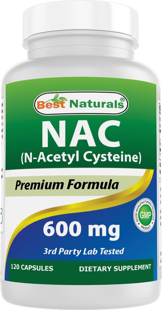 Best Naturals NAC - N Acetyl Cysteine 600 mg 120 kapsler - n Acetyl cystein - Kraftig antioksidant